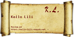Kello Lili névjegykártya