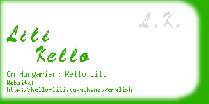 lili kello business card